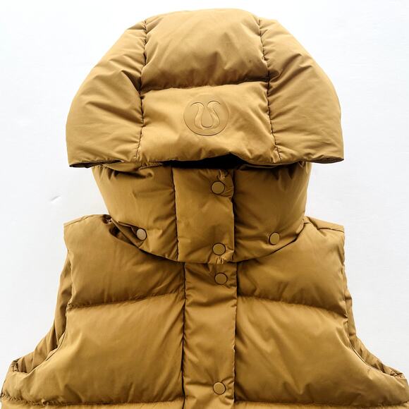 Lululemon Wunder Puff Crop Vest Bold Beige Tan Size 2 Oversized Goose Down - Picture 3 of 12